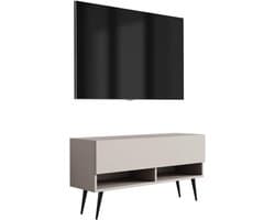 Tv-meubel 100 cm - Kast met plank - Woonkamer opbergen - Met metalen poten - 100x32x52 cm - Kasjmier