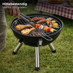 Lomera Kogelbarbecue - Houtskoolbarbecue - Houtskool BBQ - Kogel BBQ - Ronde Barbecue - Ronde BBQ - Barbecue met Deksel - Kogelbarbecue met Deksel - Mini Kogelbarbecue - Kleine Kogelbarbecue — thumbnail 5