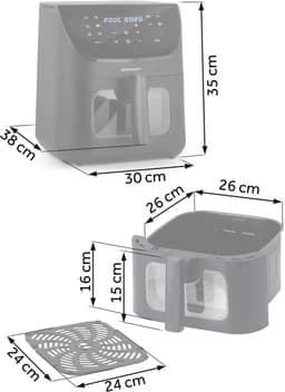 Berdsen BD-660 - Heteluchtfriteuse - 8L - 1700W - Touchscreen — thumbnail 5