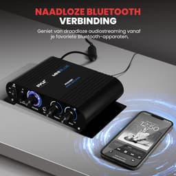 Compacte Bluetooth Mini Stereo Versterker - 90W met Ingangen voor Studio en Apparaten — thumbnail 3