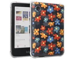 Transparante Hoes voor 6" E-readers met Krasbestendige Siliconen Achterkant - Bloem