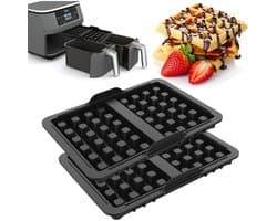 EXCITAT Wafelijzer - Siliconen mal - Airfryer accessoire - Geschikt voor thuis, bakkerij, dessertwinkel, café - Zwart
