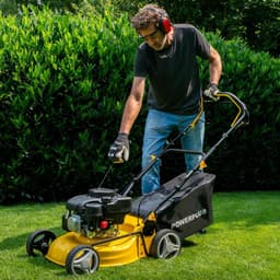 Powerplus benzine Grasmaaier POWEG60220 - 410 mm Ø en 132 cc, tuintoestel op benzine, met grasopvangsysteem en mulchfunctie — thumbnail 4