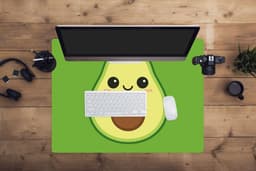 Muismat XXL 80x60 cm - Bureau onderlegger - Bureau mat Avocado - Groen - Speels - Bureaumat - Gaming mousepad xl - Bureaulegger groot - Computer deskmat — thumbnail 4