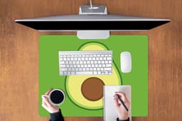 Muismat XXL 80x60 cm - Bureau onderlegger - Bureau mat Avocado - Groen - Speels - Bureaumat - Gaming mousepad xl - Bureaulegger groot - Computer deskmat — thumbnail 3