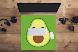 Muismat XXL 60x60 cm - Bureau onderlegger - Bureau mat Avocado - Groen - Speels - Bureaumat - Gaming mousepad xl - Bureaulegger groot - Computer deskmat — thumbnail 4