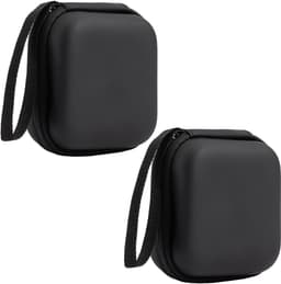 2 stuks - Hoofdtelefoonhoes - 9× 9 × 4,5 cm - Beschermhoes - Waterdicht en schokbestendig - Draagbare hoes - Harde beschermdoos - Opbergen van hoofdtelefoons, datakabel - Voor een breed scala aan hoofdtelefoons - Zwart — thumbnail 1