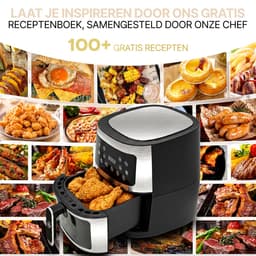AG5300 Airfryer XXL Premium Zilver – 5.5L Hete Luchtfriteuse – Digitaal Display – 8 Programma’s – Anti-aanbak – Vaatwasserbestendig – Extreem Stil – Gezond Koken Zonder Olie – Inclusief Receptenboek — thumbnail 9
