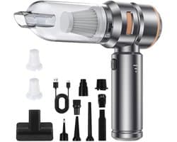 Krachtige Snoerloze Auto Stofzuiger - 20000PA Handstofzuiger, Mini Auto Stofzuiger met 3 Snelheden en Elektrische Inflator