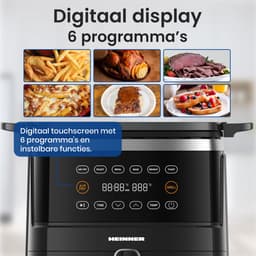 Heinner Airfryer 5L – 2600W Heteluchtfriteuse – Olievrij Frituren – Digitale Touchbediening – 6 Voorgeprogrammeerde Programma’s – Gezond & Vetarm Koken — thumbnail 5