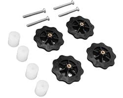 3D-printer Warmtebed-nivelleringsonderdelen, M4-duimwiel met Hoge Hardheid + Hot Bed-siliconenmat, Geschikt voor Prusa I3 Plus, voor Anet A8, voor Wanhao D9, voor Ender 5 Plus(Wit+zwart)