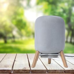 Compatibele standaard voor HomePod 1/2 - Houten houder met integratie voor kabelmanagement — thumbnail 2