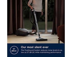 Stofzuiger met zak met krachtige zuigkracht en stille werking