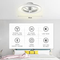 Slimme LED Plafondlamp met Ventilator - Dimbaar, Moderne Verlichting, Instelbare Windsnelheden — thumbnail 5