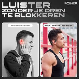 EMS Pro Bone Conduction Headphone - Draadloze Open Ear Sport Oordopjes - Waterbestendige Oortjes Draadloos - Koptelefoon - Hoofdtelefoon — thumbnail 4