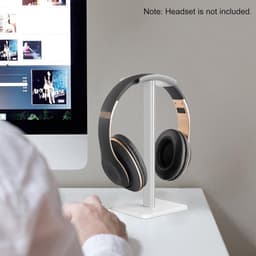 Luxe Aluminium Headset Stand – Universele Koptelefoon Houder – Gaming & Audio Koptelefoon Standaard – 22.5cm – Koptelefoon Niet Inbegrepen ( Wit ) — thumbnail 3