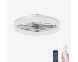 Lichtendirect- Plafondventilator met verlichting - Wit- Smart Lamp - 6 Standen Ventilator – Plafonniere lamp - Woonkamerlamp - Dimbaar -Afstandsbediening- APP functie- Zwart — afbeelding 1