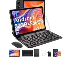 DOOGEE Tab G6 + Tablet met Keyboard Slot SIM Kaart Android 15 11" FHD + 90HZ 8Go + 256Go 8000mAh Gemini AI Unisoc T7280 - Zwart