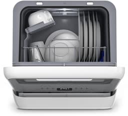 Klarstein Vaatwasser Nanowash Mini - Compact Aanrechtblad, 6 Programma's, 5L Tank of Directe Aansluiting, Energie-efficiëntieklasse D, Stil 58dB, Digitaal Display, Draagbaar Tafelblad voor Kleine Keukens, Zilver - Dishwasher — thumbnail 4