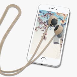 kwmobile Strap Compatible with Sony WF-C700N - Silicone Cord Holder for Wireless Earphones - Beige — thumbnail 5