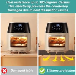 2Pcs Heat Resistant Mat 44 X 30cm - Fireproof Mat - Hittebestendige Mat - Vilt Mat Voor Air Fryer - Koffiemaker - Magnetron (Donkergrijs) — thumbnail 6