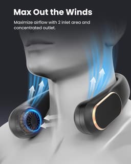 RFWR® Oplaadbare Nekventilator - Draagbare USB Ventilator voor Binnen en Buiten met Digitaal Display en Verstelbare Breedte — thumbnail 2