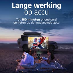 Alles-in-één Mini Beamer - met 4K-ondersteuning - iOS & Android - Mini Projector - Zwart - Proun — thumbnail 2