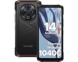 DOOGEE Fire 6 Thermisch ontgrendeld 4G robuuste smartphone 6,56" Batterij 10400 mAh 16GB + 256GB 50MP + 8MP,Zwart