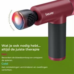 Beurer MG 195 HOT & COLD Limited Edition 25 Massage Gun - Verwarmt & koelt spieren - Incl. 7 opzetstukken - 9 Intensiteitsniveaus - Krachtige accu - Draadloos gebruik - 3 Jaar garantie - Bordeaux/zwart — thumbnail 3