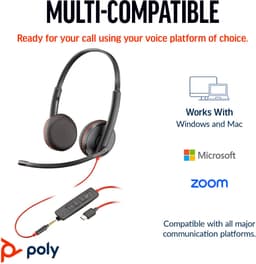 Poly Blackwire 3225 On-Ear Hoofdtelefoon Voor Pc/Laptop Usb-C 3,5 Jack — thumbnail 5