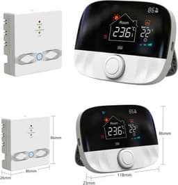 Draadloze thermostaat | Wifi | Draaiknop bediening | Opbouwmontage | Verwarmen | Tuya Smart Life | Zwart grijs — thumbnail 3