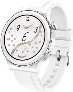 Darenci Smartwatch Snow Fit - Smartwatch heren -Activity Tracker-  fit -Touchscreen -Bluetooth bellen -Bluetooth muziek - Met extra bandje - Horloge -Stappenteller -Bloeddrukmeter -Verbrande calorieën -Zuurstofmeter -Spatwaterdicht -Wit/Zilver — thumbnail 4