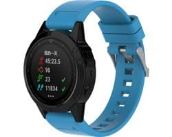 Strap-it Siliconen sport glossy bandje geschikt voor Garmin Fenix 5s - Plus & Sapphire - Fenix 6s - Pro & Sapphire - Fenix 7s / Fenix 8 - 43mm - Pro & Sapphire - Epix Pro (Gen 2) 42mm - Quickfit 20mm band voor Garmin smartwatches - aqua
