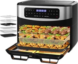 Heteluchtfriteuse 12L met 2 Laden, 10 Programma's en Zichtvenster – 2600W — thumbnail 7