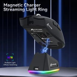 ATTACK SHARK X11 - RGB Gaming Muis - Magnetisch Oplaaddock - PAW 3311 Sensor - 59g Lichtgewicht - Bedraad + 2.4G + BT - 22.000 DPI - Zwart — thumbnail 5
