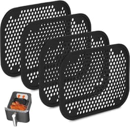 4 stuks spatbescherming, Geschikt voor Ninja Double Stack XL SL400EU en SL300EU, siliconen airfryer-vetspatbescherming, herbruikbaar, siliconen spatbescherming voor Ninja accessoires voor — thumbnail 1