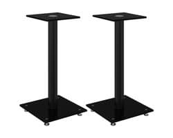 vidaXL - Luidsprekerstandaards - 2 - st - 1 - pijler - gehard - glas - zwart