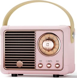 Ynkkvre - Retro bluetooth speaker - vintage decor - draagbare draadloze bluetooth speaker -roze — thumbnail 1