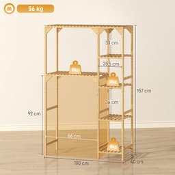 Homcom Over Washing Machine Rack-Bamboe-100L x 40B x 157H cm-Natuurhout — thumbnail 5