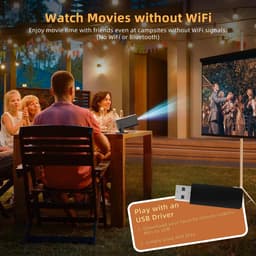 Mini-projector, geschikt voor draagbare buitenfilmprojectoren, slimme projector die compatibel is met smartphones/tv-sticks/laptops/USB/HDMI, voor binnen- en buitengebruik. — thumbnail 4