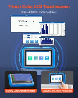 Waterlekdetector voor leidingen - Akoestische lekzoeker - Frequentiebereik 1–10.000 Hz - Touchscreen 17,8 cm - Ondergronds - Inclusief 3 luisterstangen - Koptelefoon - Draagtas — thumbnail 3