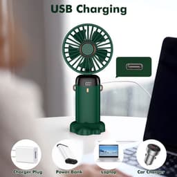 Draagbare Mini Ventilator Oplaadbare Handventilator 5 Snelheden 4200mAh Vouwbare USB Ventilator voor Binnen en Buiten — thumbnail 4