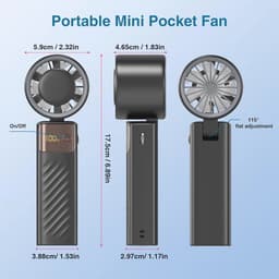Opvouwbare Handventilator - Mini Draagbare USB Ventilator met 1-199 Snelheden, LED Display en Oplaadbare 4000mAh Batterij voor Thuis, Kantoor, en Reizen — thumbnail 3