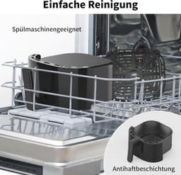Compacte AirFryer 4.3 Liter met Digitale Touch Display, 1500 Watt en 8 Voorinstellingen — thumbnail 7