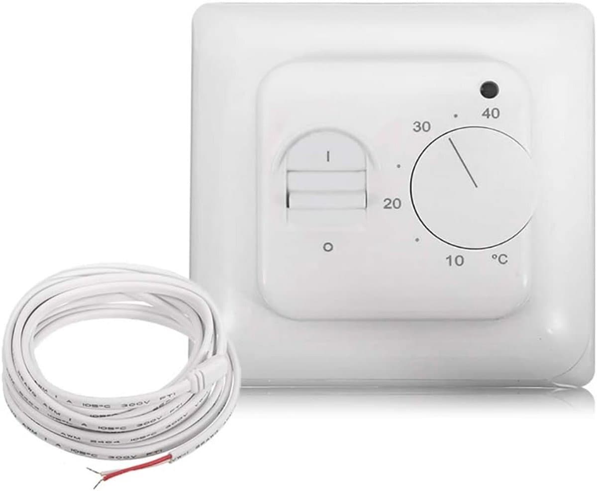 Inbouw Kamerthermostaat voor Elektrische Vloerverwarming met Externe Temperatuursensor — afbeelding 1