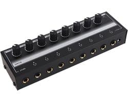 8-Kanaals Hoofdtelefoonversterker voor Studio en Podium - Onafhankelijke Volumeregeling