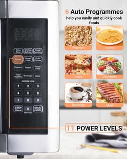 Grote Magnetron met Grill - 42 Liter Zetel met 1100W en 1400W, 11 Vermogensstanden en Automatische Menu's — thumbnail 4