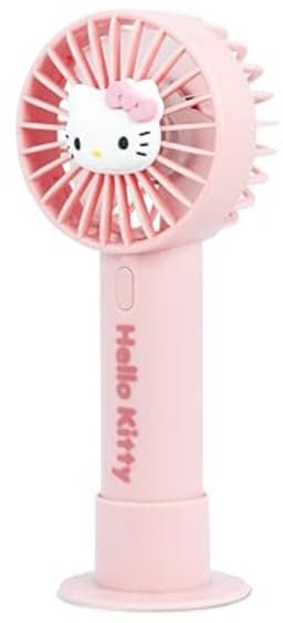 Draagbare handventilator met oplaadbare batterij in roze en goud — thumbnail 3