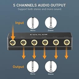 Hoofdtelefoon Splitter Box 6,35 mm - 1/4” Stereo Multi Audio Verdeler voor Gitaar, Studio Opname en Live Performances — thumbnail 2