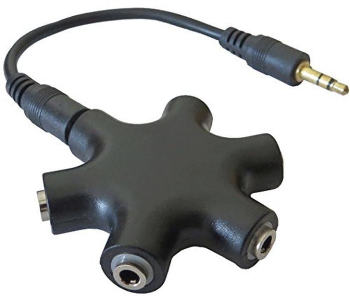 5-voudige audio-verdeler 3,5 mm mini-jack splitter voor meerdere hoofdtelefoons — afbeelding 1